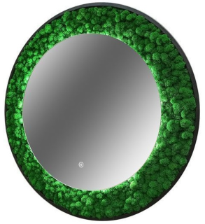 Зеркало с подсветкой Continent Forest ЗЛП302 с бесконтактным сенсором 80см декоративный мох